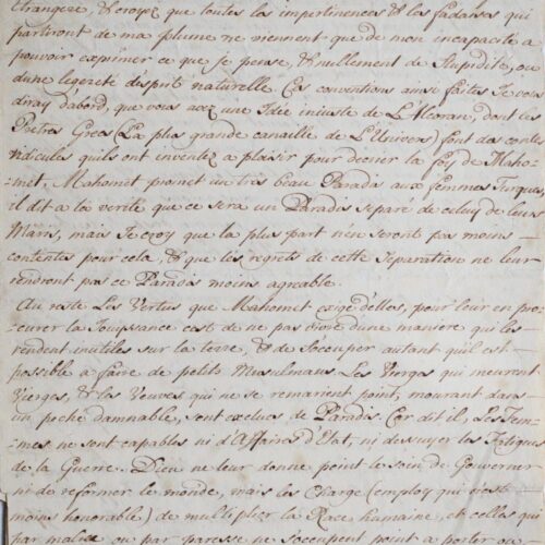 Edifiant courrier de 1718 d'une adepte de la religion musulmane