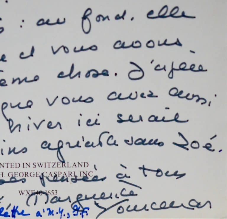 Belle lettre de Marguerite Yourcenar : « le monde se justifie par la naissance de l&rsquo;artiste »