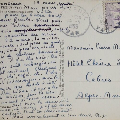 Marguerite Yourcenar convie des amis dans sa maison de Fayence – vue 2