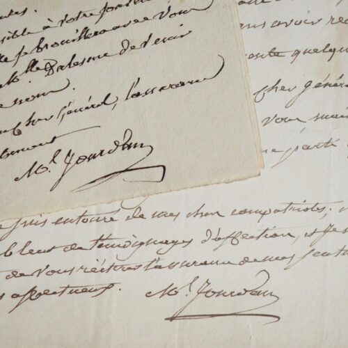 Deux lettres du Maréchal Jourdan sur la mort de l'Abbé Grégoire et les remous politiques