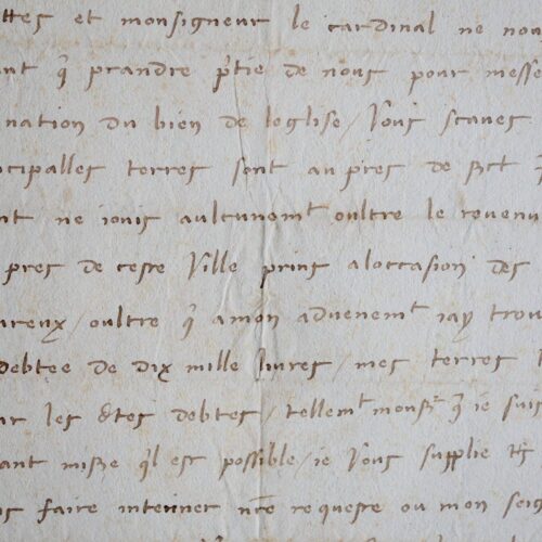 Lettre de détresse de l'abbesse de Fontevraud, Françoise de Rohan "nous allons mourir de faim"