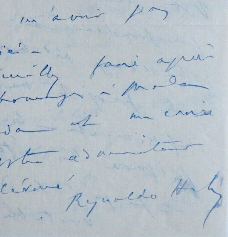Reynaldo Hahn sort de plusieurs mois d&rsquo;une « détresse morale et mentale indicible »