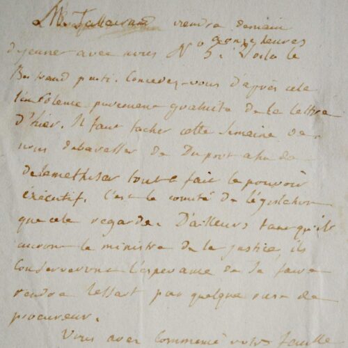 Très intéressante lettre politique de Condorcet au Girondin Jacques-Pierre Brissot