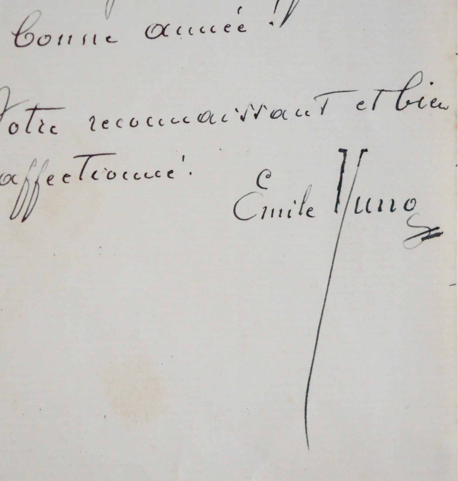 Trois lettres du zoologiste suisse Émile Yung, au directeur du Muséum, Edmond Perrier