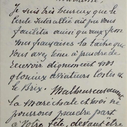 Foch n'assistera pas à la fête d'arrivée de Dieudonné Costes et Joseph Le Brix – vue 2