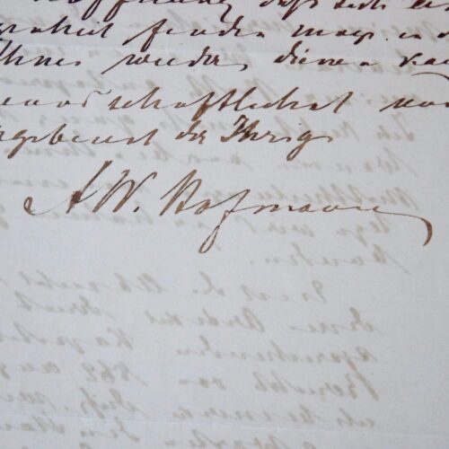 Lettre du chimiste A.W. von Hofmann à son confrère Scheurer-Kestner