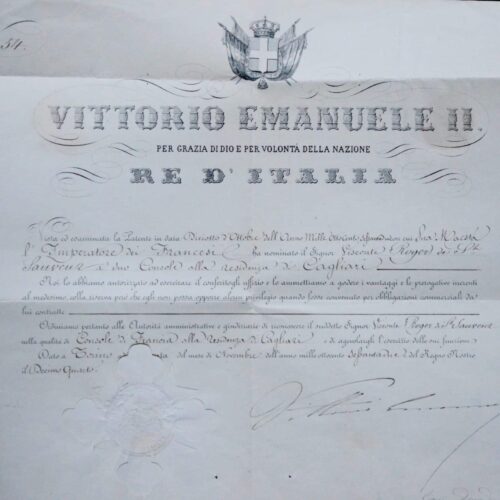 Victor-Emmanuel II autorise la résidence d'un nouveau consul de Sardaigne – vue 2