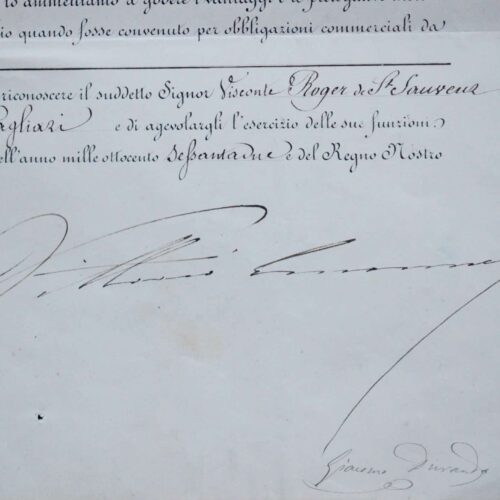 Victor-Emmanuel II autorise la résidence d'un nouveau consul de Sardaigne