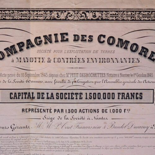 Rare action de la Compagnie des Comores, exploitant les terres à Mayotte