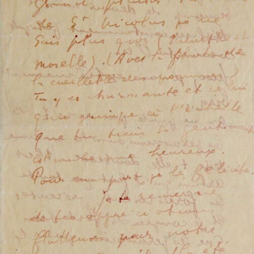 Une des dernières lettres de Guillaume Apollinaire à Lou, du 13 octobre 1915 – vue 2