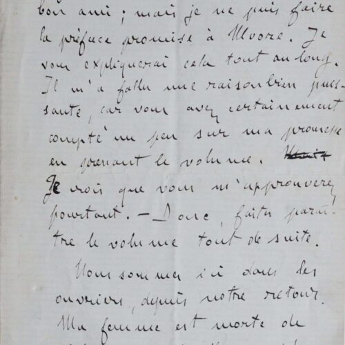 Zola renonce à écrire une préface pour George Moore et évoque le succès du Rêve – vue 2