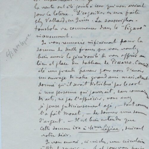 Raffaëlli invite Julia Pissarro à sauver de la ruine la veuve de Stanislas Lépine – vue 2