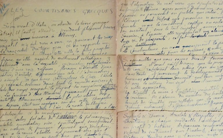 Beau et long manuscrit du Sar Peladan, « Les Courtisanes Grecques »
