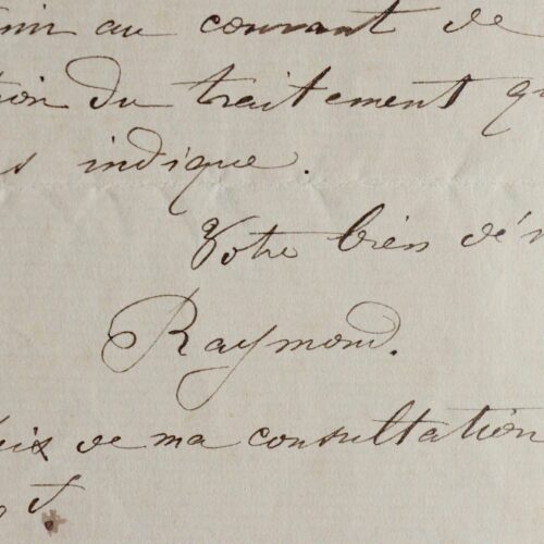 Le neurologue Fulgence Raymond décrit à Charcot un traitement contre la maladie de Ménière