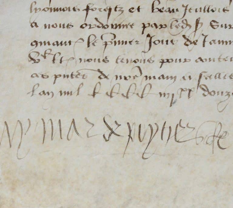 Rare quittance signée d&rsquo;Aymar de Poitiers-Valentinois, datée de 1492