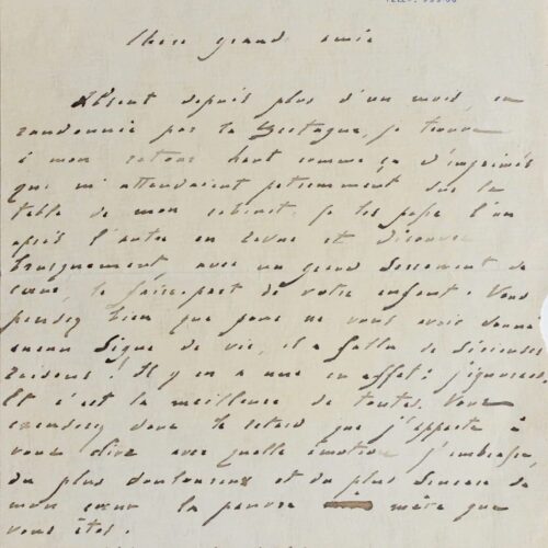 Belle lettre de condoléances de Courteline – vue 2