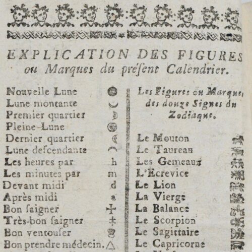 Rare "Almanach [franc-comtois] ou pronostication pour l'année 1759"
