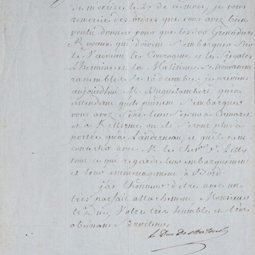 Deux documents signés ou apostillés par le duc de Choiseul – vue 2