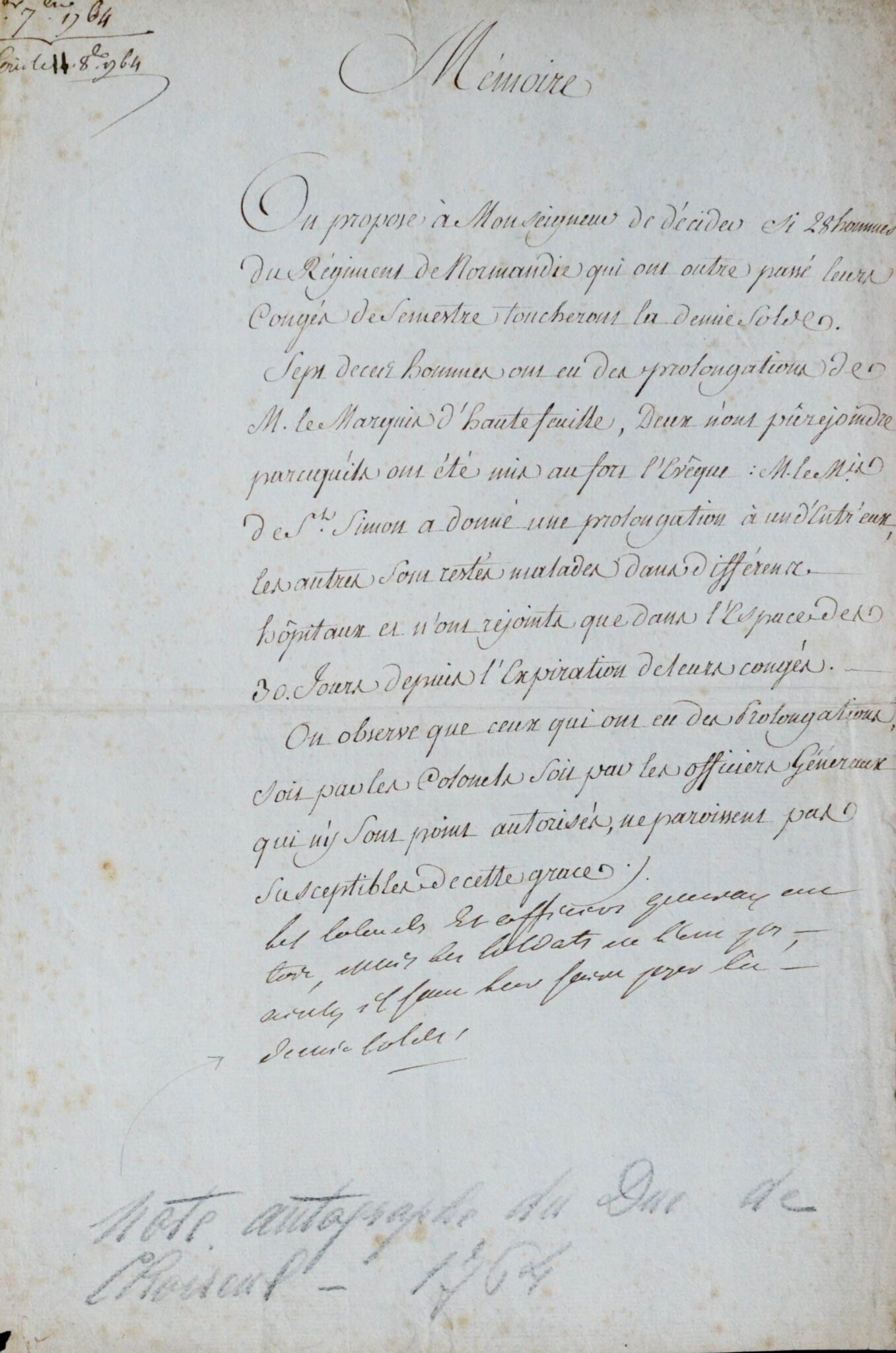 Deux documents signés ou apostillés par le duc de Choiseul – vue 4 Deux documents signés ou apostillés par le duc de Choiseul – vue 4