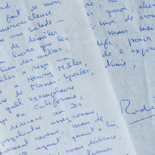 Amusante lettre d'Edouard Roditi, évoquant Henry Miller, Manès Sperber...