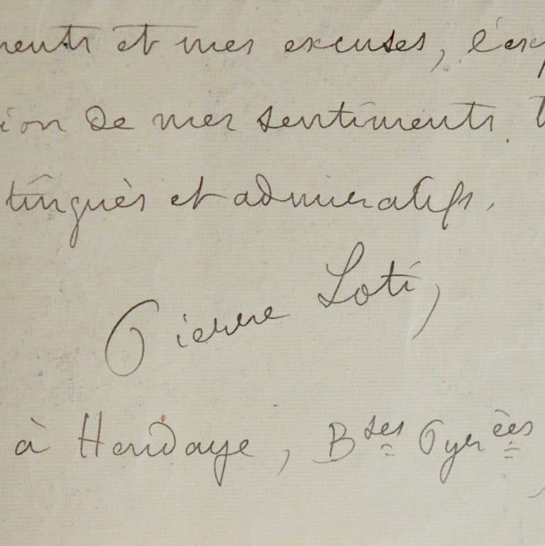 2 lettres de Pierre Loti à Gaston Calmette évoquant son voyage à Burgos