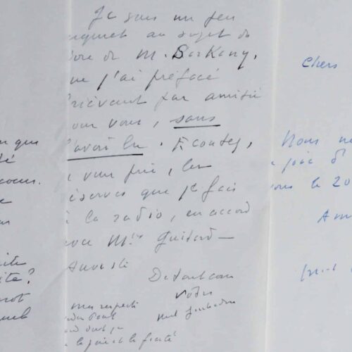 2 lettres de Marcel Jouhandeau à Paul Morand le félicitant de son élection à l'Académie – vue 2