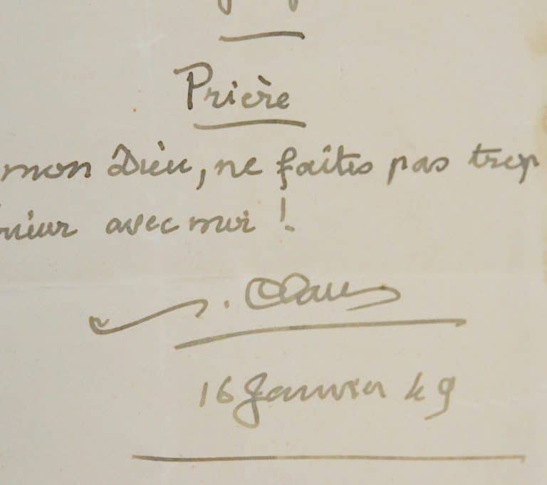 Prière de Paul Claudel : « Ô mon Dieu, ne faites pas trop le supérieur avec moi ! »