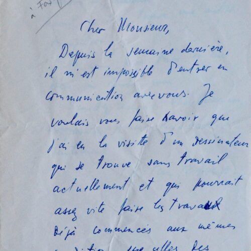 Tristan Tzara trouve un dessinateur pour poursuivre un travail – vue 2