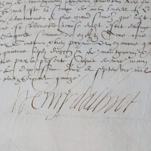 Henri Ier d'Albret reçoit 1000 livres du juge-mage de Foix