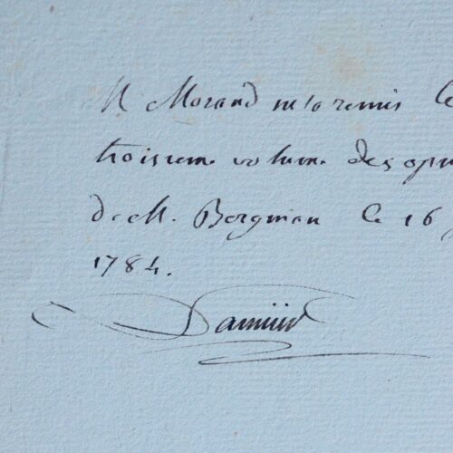 Lavoisier se procure les Opuscules chimiques et physiques de Bergman