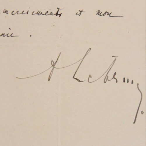 Les remerciements du Président de la République Albert Lebrun