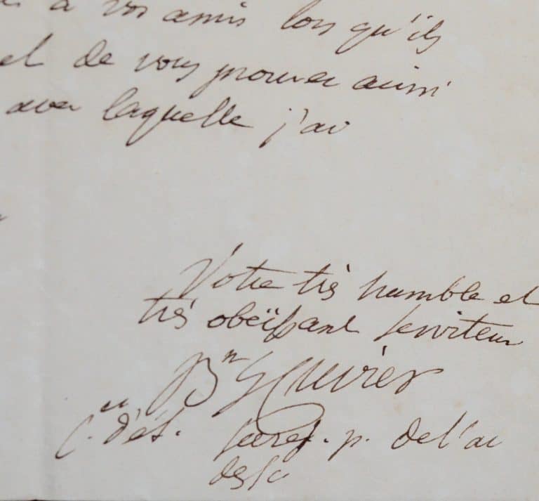 Belle lettre entièrement autographe de Cuvier, à l&rsquo;ingénieur Reichenbach