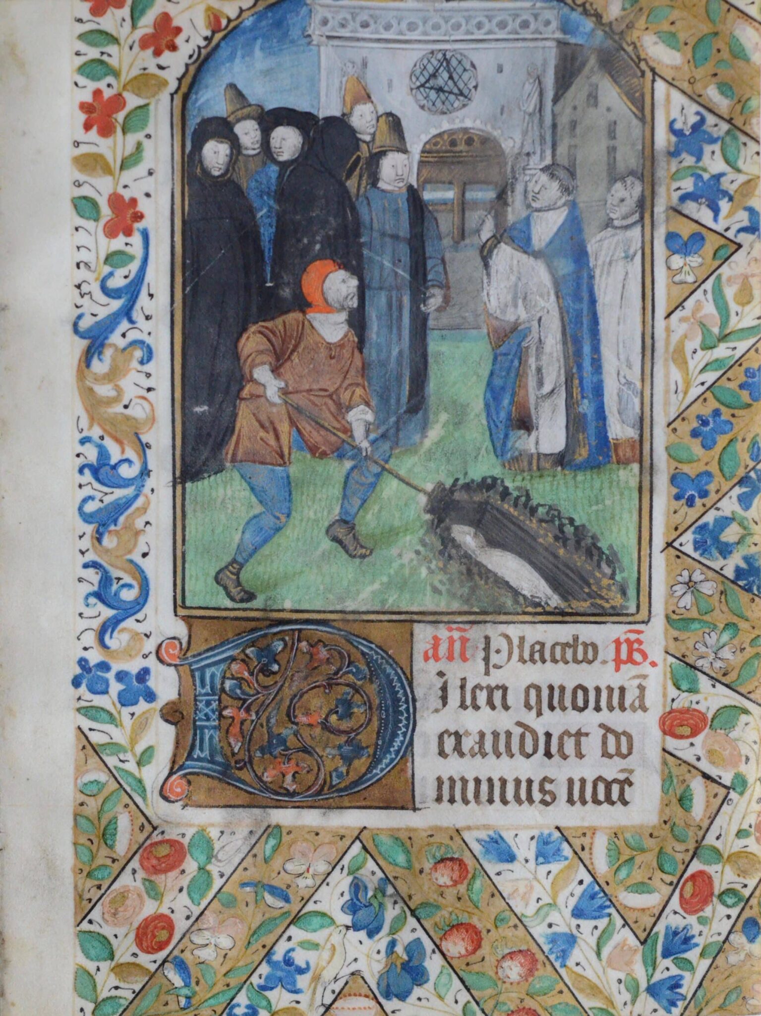 Belle enluminure de l'Office des morts, datant du XVe siècle Belle enluminure de l'Office des morts, datant du XVe siècle