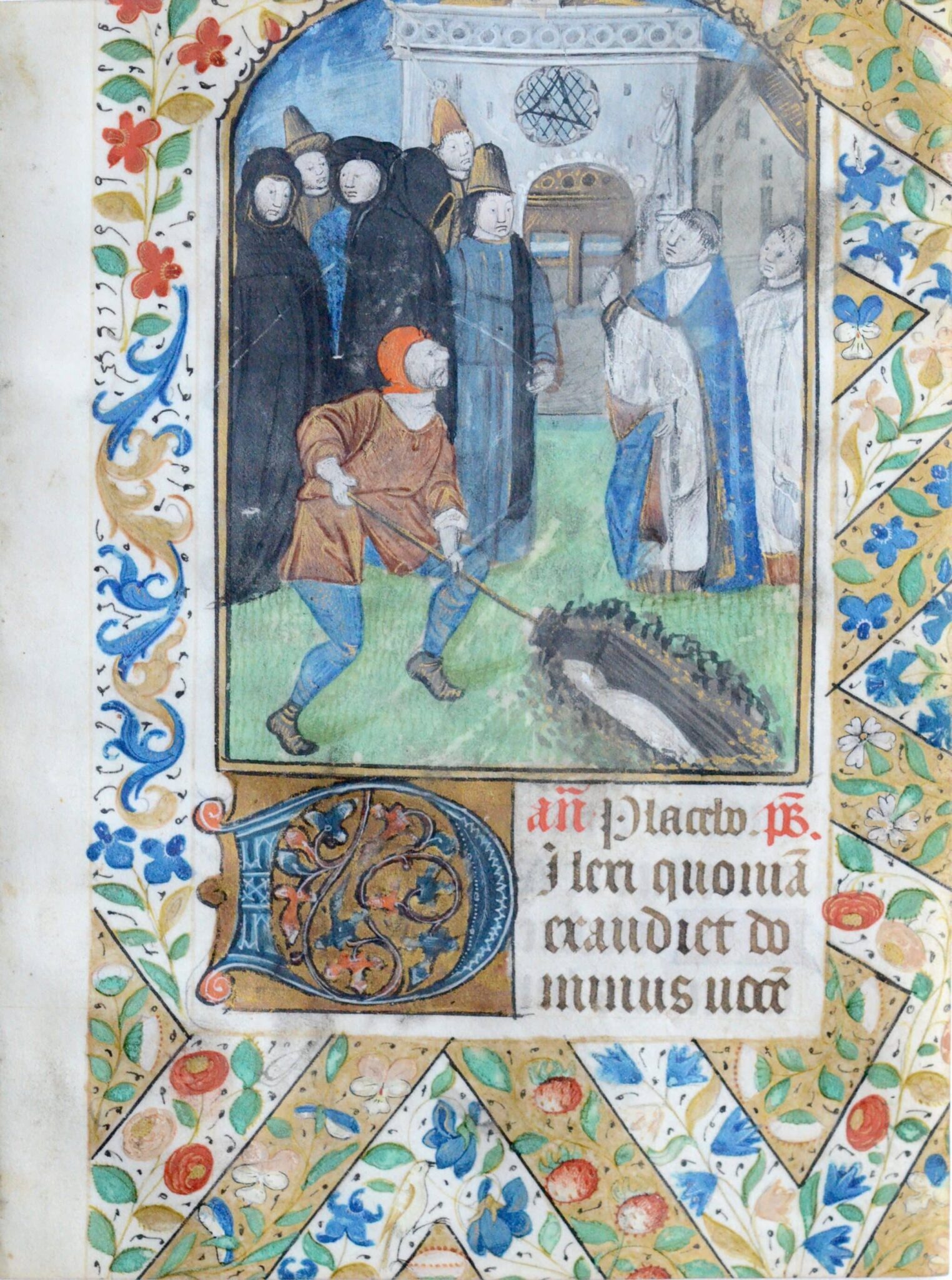 Belle enluminure de l'Office des morts, datant du XVe siècle Belle enluminure de l'Office des morts, datant du XVe siècle