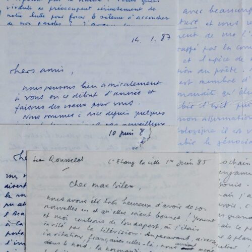 5 lettres du poète et écrivain Jean Rousselot, adressées à Max Bilen