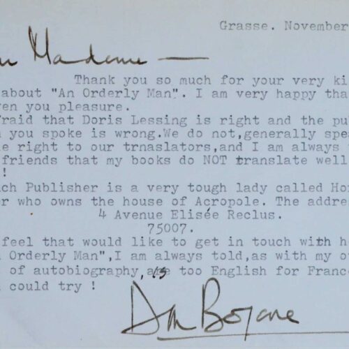 Dirk Bogarde évoque Doris Lessing et la mauvaise traduction de son autobiographie – vue 2