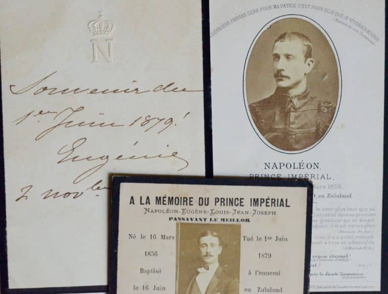 L&rsquo;Impératrice Eugénie envoie un souvenir du Prince Impérial