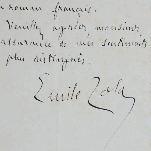 Émile Zola salue "un des maîtres du roman français"