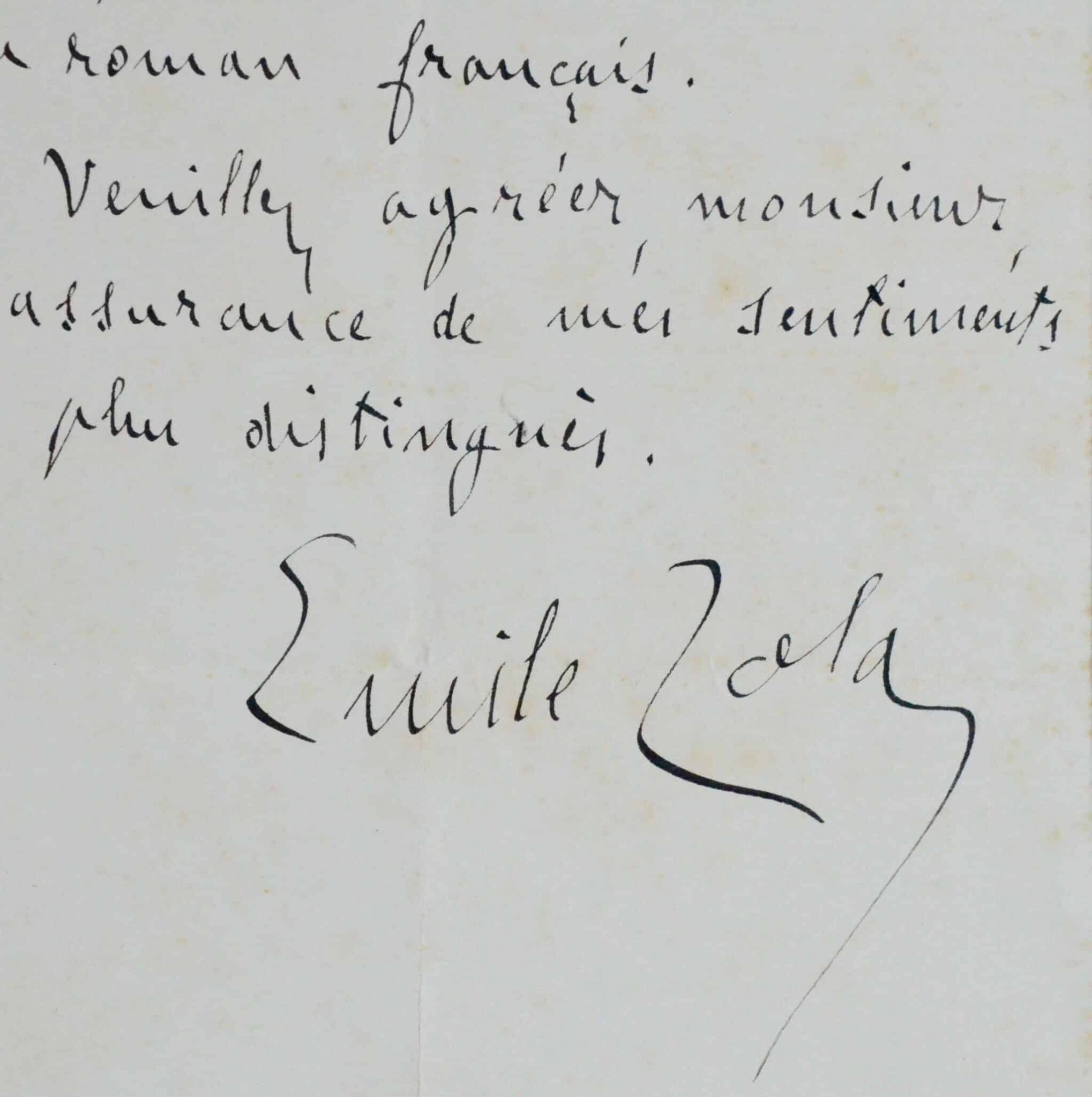 Émile Zola salue « un des maîtres du roman français »