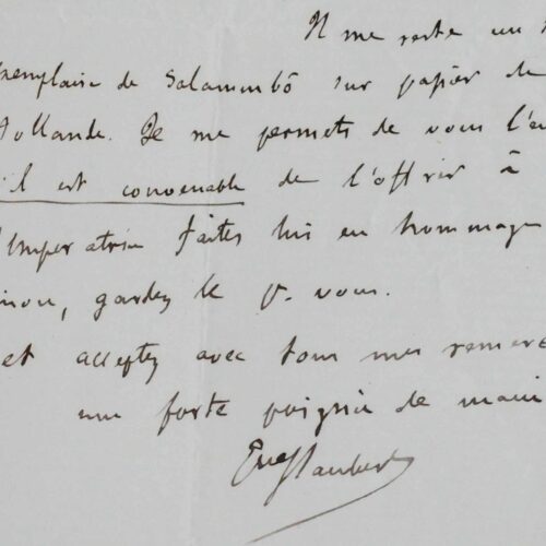 Flaubert offre à l'Impératrice Eugénie un exemplaire de Salammbô sur hollande – vue 2