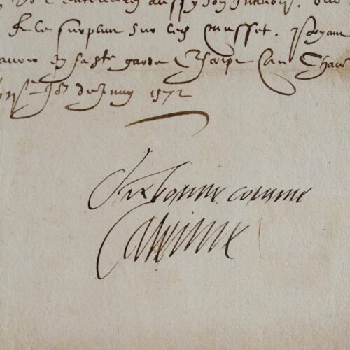 Lettre de Catherine de Médicis à la veille de la Saint-Barthélemy, à un ancien huguenot