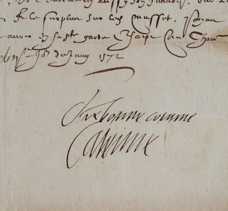 Lettre de Catherine de Médicis à la veille de la Saint-Barthélemy, à un ancien huguenot