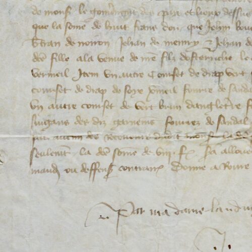 1392 : liste des vêtements précieux commandés par la duchesse de Bourgogne Marguerite de Flandre