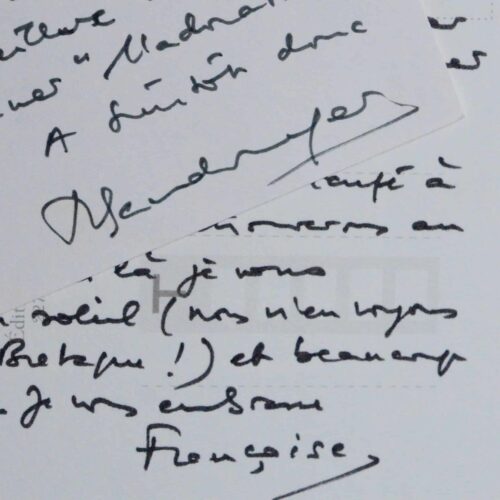Ensemble de deux cartes de Françoise Chandernagor