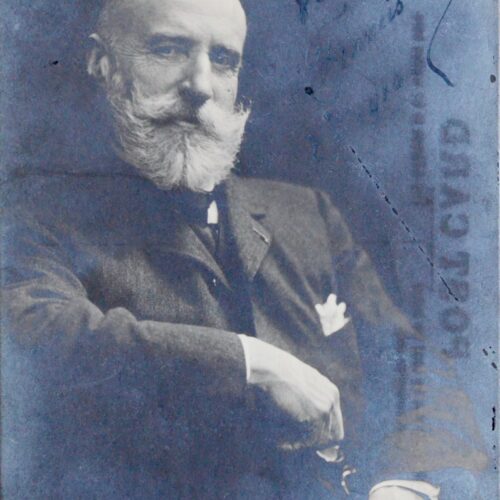 Belle carte du pianiste Francis Planté (avec portrait dédicacé), adressée à un confrère