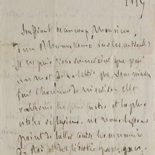 Belle et longue lettre de Chateaubriand à propos de la loi électorale de 1817 – vue 2