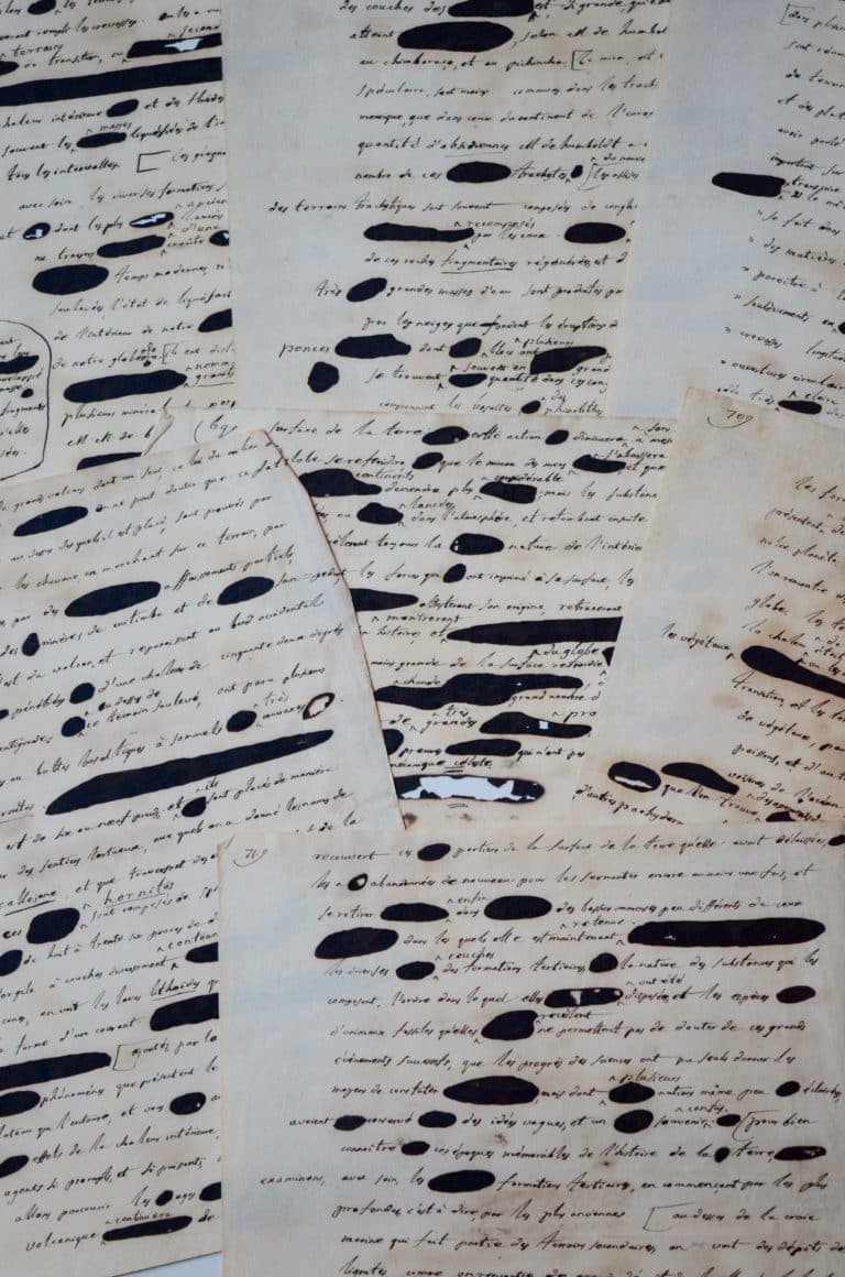 Précieux manuscrit fragmentaire de l&rsquo;ouvrage de Lacépède : Les âges de la nature