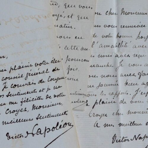 Ensemble de trois lettres autographes signées du Prince Victor Napoléon – vue 2