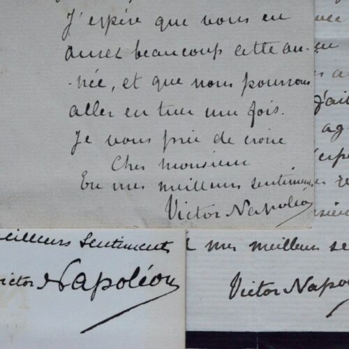 Ensemble de trois lettres autographes signées du Prince Victor Napoléon