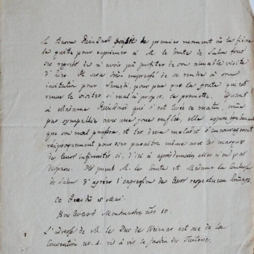 Le baron de Reinhard accepte une invitation chez le comte de Salm Dyck – vue 2